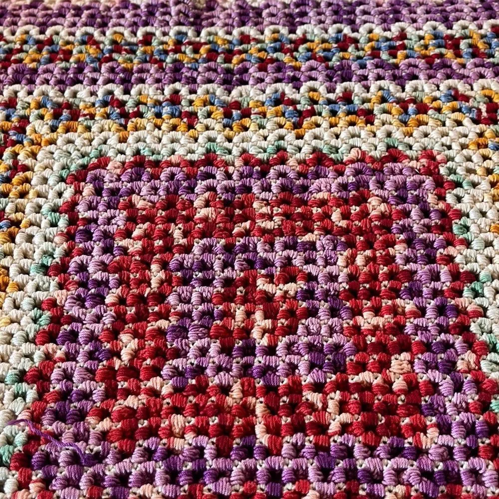 Wiggly Crocheted Square tablecloth or hotpad -Large 17x17”